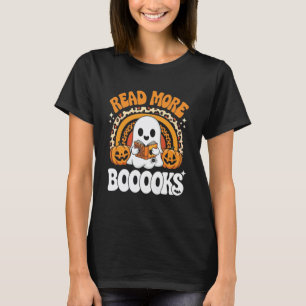 Camiseta Leia Mais Livros Fantasma Abóbora Professor Fofo