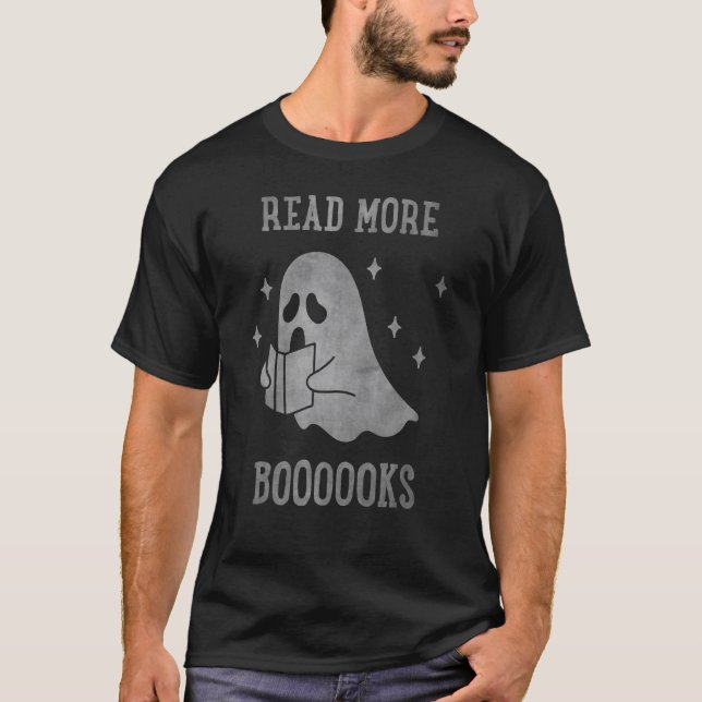 Camiseta Leia mais livros Ghost bonito Leia mais livros H (Frente)