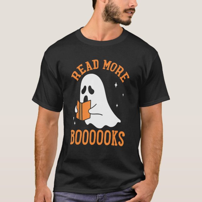 Camiseta Leia mais livros Ghost bonito Leia mais livros H (Frente)