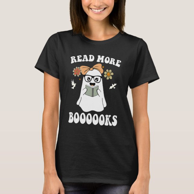 Camiseta Leia mais livros Ghost bonito Leia mais livros H (Frente)