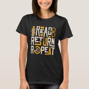 Camiseta Leia o worm Leitura de Leitura de Leitura Repetida