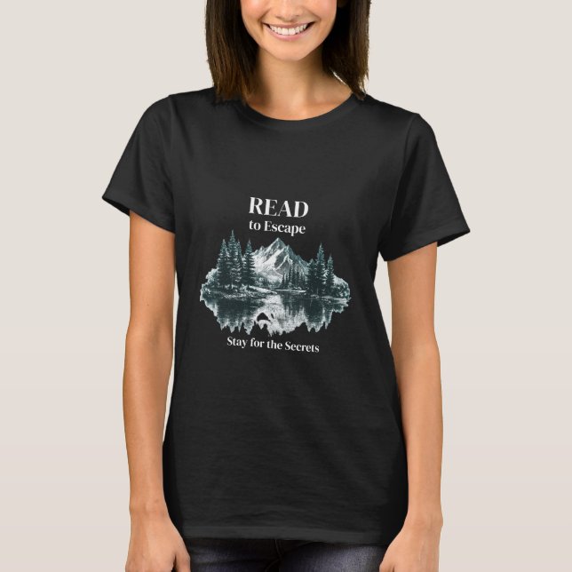 Camiseta Leia para Escapar – Fique pelos Segredos (Frente)
