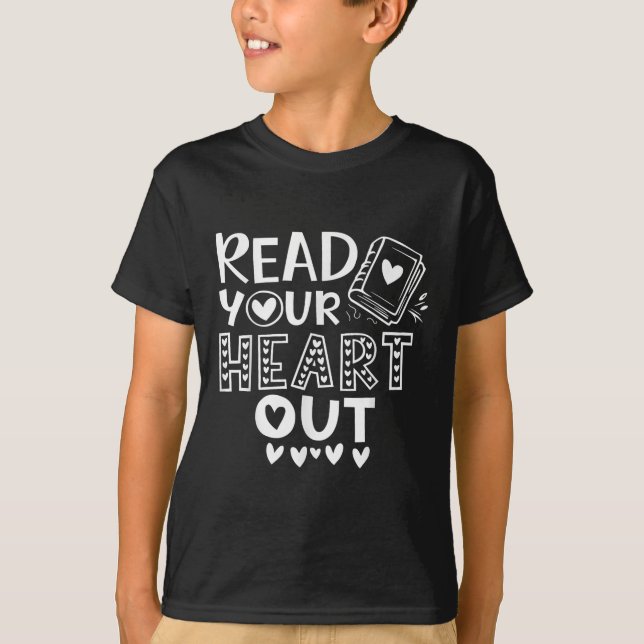 Camiseta Leia Seu Coração Bonito Para Professores Mulheres  (Frente)