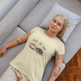 Camiseta Leia, Sip, Nap: Gato Louco e Café