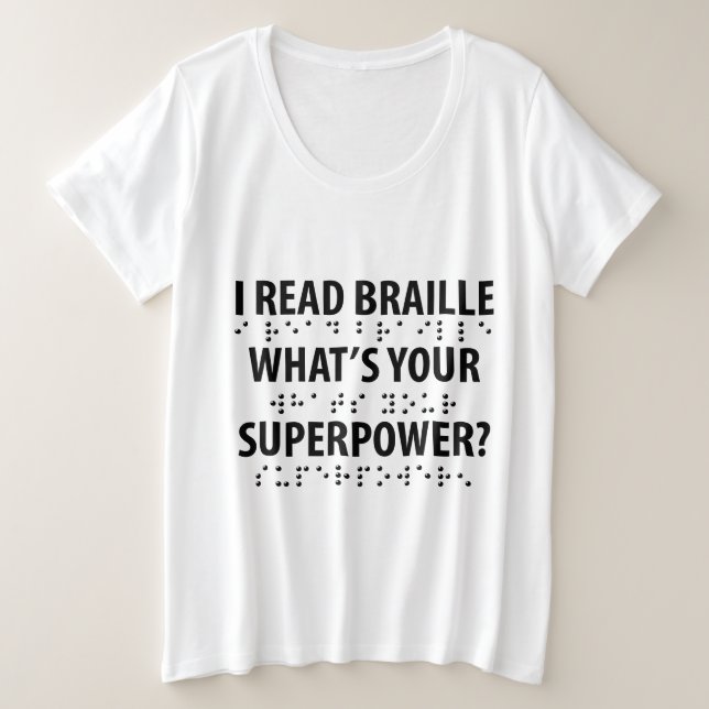 Camiseta Leio Braille Qual é o seu superpoder (Frente do Design)