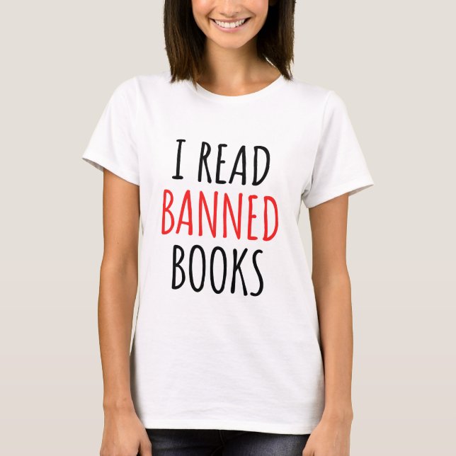 Camiseta Leio Livros Banidos Engraçado Citação (Frente)