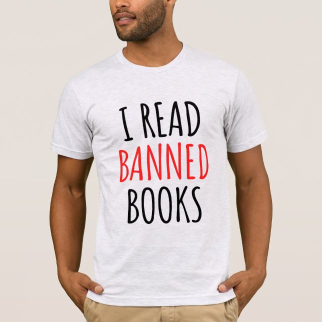 Camiseta Leio Livros Banidos Engraçado Citação (Frente)