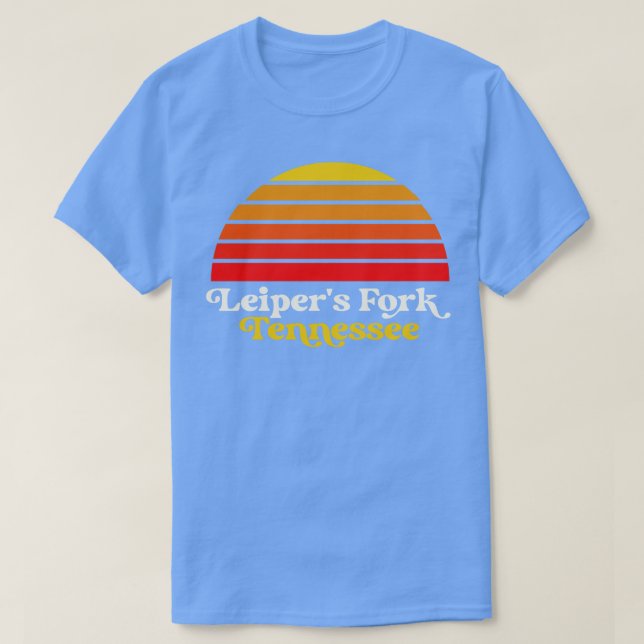 Camiseta Leipers Fork Tennessee Retro Sunset Nashville (Frente do Design)