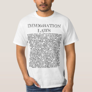 Camiseta Leis da imigração do deus