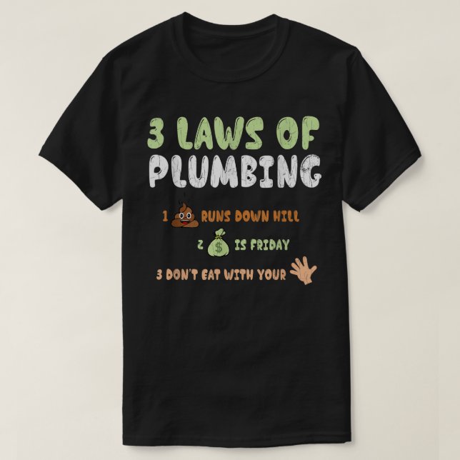 Camiseta Leis De Canalização Engraçada (Frente do Design)