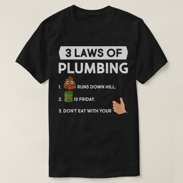 Camiseta Leis De Canalizador 3 De Pipefitter Handyman (Frente do Design)
