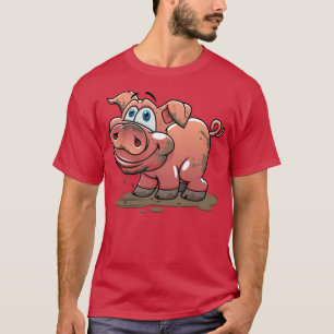 Camiseta Leitão Cor-de-rosa-claro e bonito