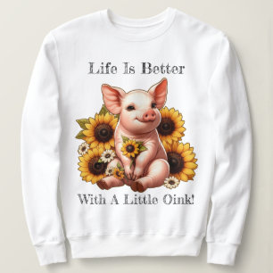Camiseta Leitão-de-açúcar, rodeado por girassóis