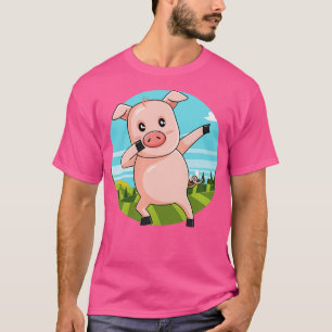 Camiseta Leitão-Rosa-Rosa Fazenda-Suíno Dabbing-Pig (1)