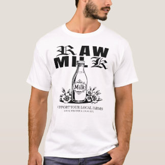 Camiseta Leite Cru Apoie as Suas Fazendas Locais Vintage