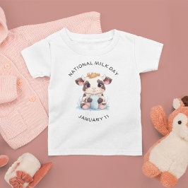 Camiseta Leite de Bebendo de Vaca de Kawaii, preto-e-branco
