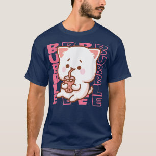 Camiseta Leite de bolhas gatinho de gato fofo kawaii neko b