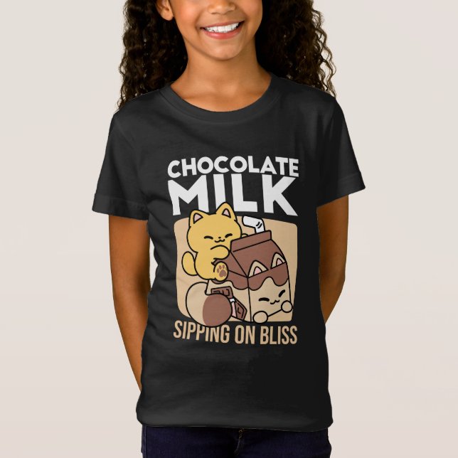 Camiseta Leite de Chocolate Bebendo Felicidade – Comida de  (Frente)