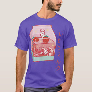 Camiseta Leite de morango branco japonês