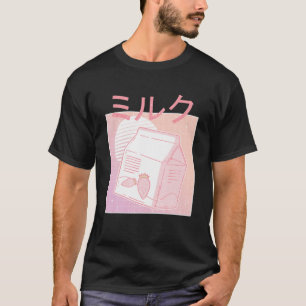 Camiseta Leite De Morango Coreano Cartonagem Fruta De Verã