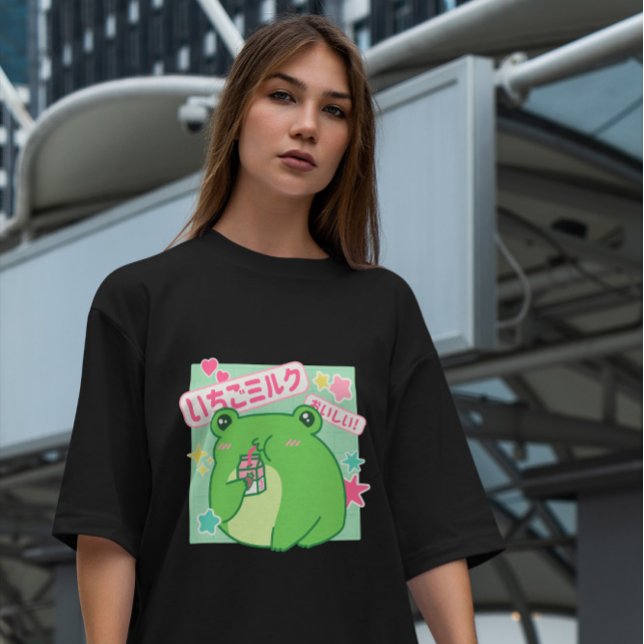 Camiseta Leite de morango de Bebendo sapo (Criador carregado)