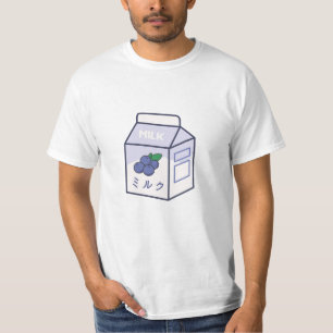 Camiseta Leite de Vaca Kawaii - Blueberry japonesa