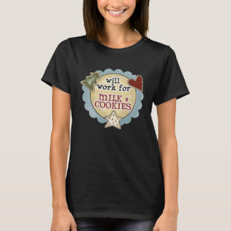 Camiseta Leite divertido e cookies Camisa-T feminina