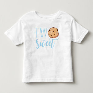 Camiseta Leite e Biscoitos azul 2º Aniversário dois doces