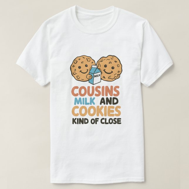 Camiseta Leite e Cookies Primos (Frente do Design)