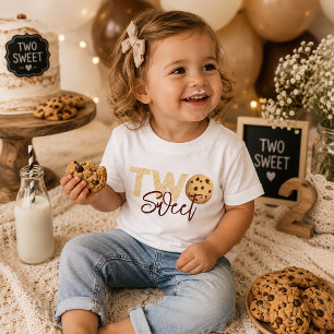 Camiseta Leite e cookies Tema segundo aniversário Dois Doce