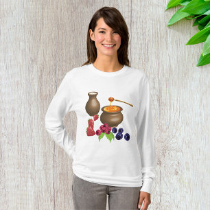 Camiseta Leite e Mel com Comida de Berries Russo