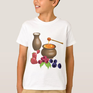 Camiseta Leite e Mel com Frutas Silvestres Comida Rústica