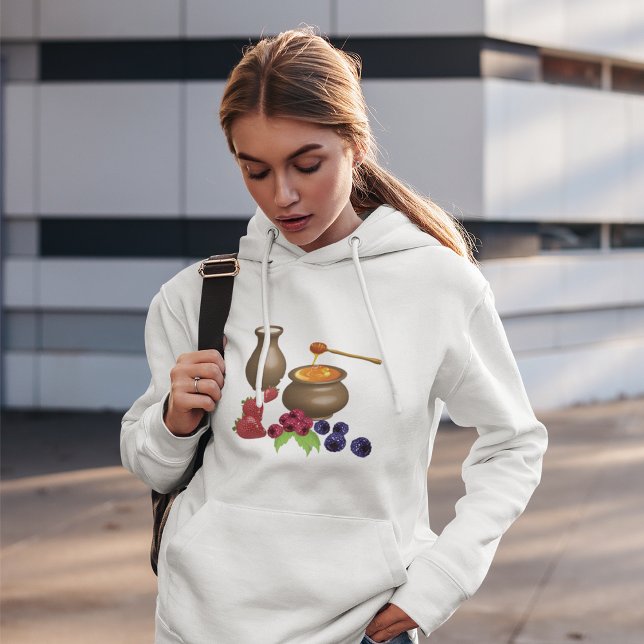 Camiseta Leite e Mel com Frutas Silvestres Comida Rústica (Criador carregado)