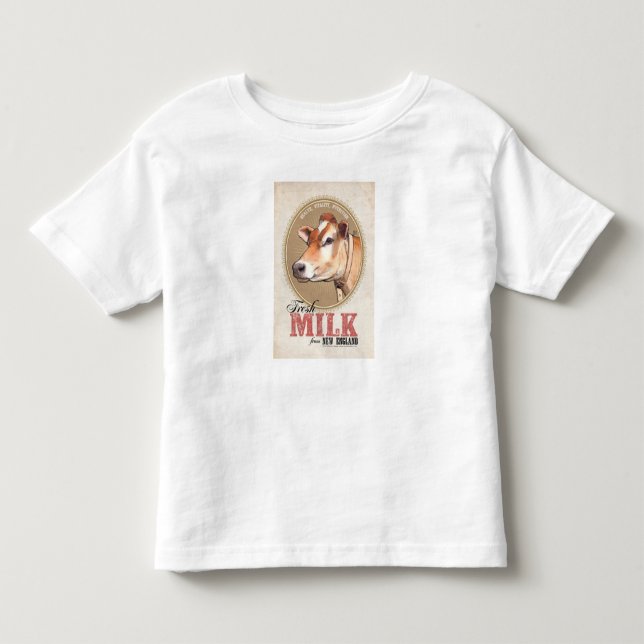 Camiseta "Leite Fresco da Nova Inglaterra" (Frente)