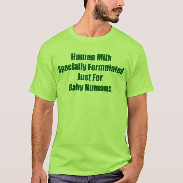 Camiseta Leite humano para o T da defesa dos seres humanos (Frente)