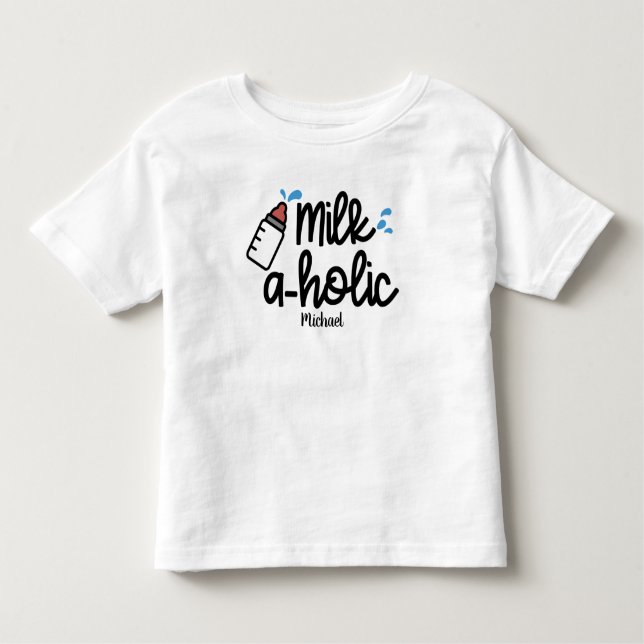 Camiseta Leite Personalizado aholic Engraçado (Frente)