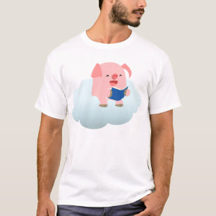Camiseta Leitor bonito do porco dos desenhos animados no