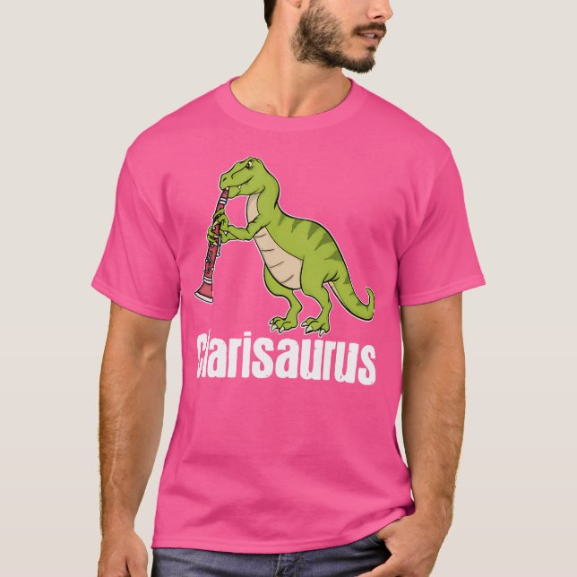 Camiseta Leitor Clarinet Dinossaur - Orquestra Musical Clar (Frente)