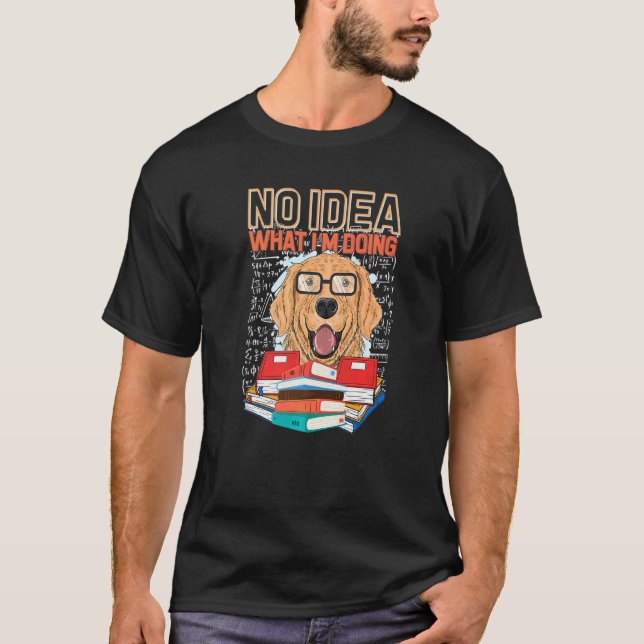 Camiseta Leitor de Cute Golden Retriever Sem Ideia do Que E (Frente)
