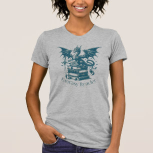 Camiseta Leitor de Fantasia Dragão e Livros