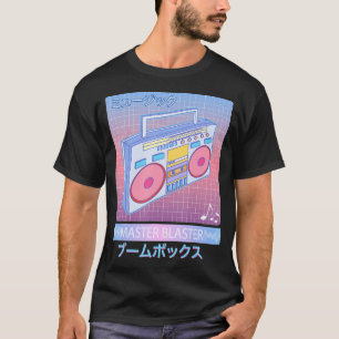 Camiseta Leitor de fitas da Vaporwave Boom Box Retro 80s Ja