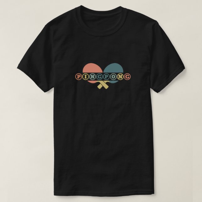 Camiseta Leitor de Mesa de Ping Pong - Tênis Paddage Retro (Frente do Design)