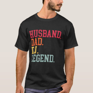 Camiseta Leitor De Música De Disco DJ Legend Do Pai Marido