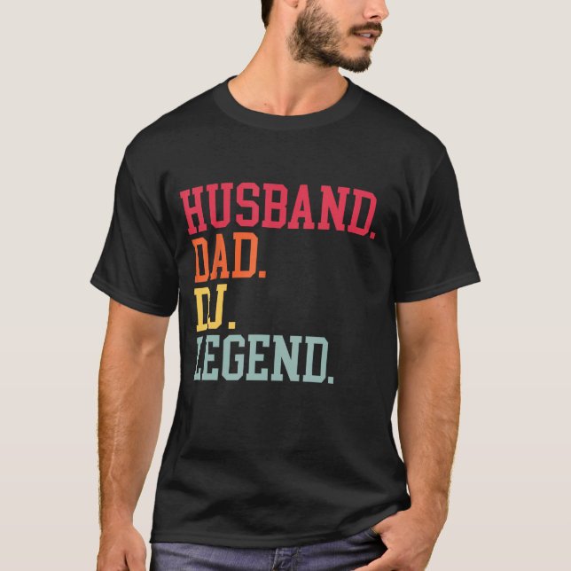 Camiseta Leitor De Música De Disco DJ Legend Do Pai Marido (Frente)