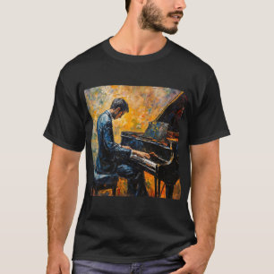 Camiseta Leitor de Piano - Pintura de Óleo