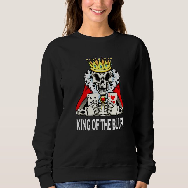 Camiseta Leitor De Poker Do Skeleton King Do Pokercards Blu (Frente)