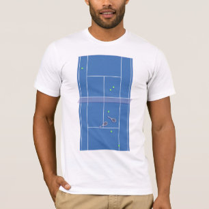 Camiseta Leitor de Tênis Moderno do Preppy Tênis Court Azul