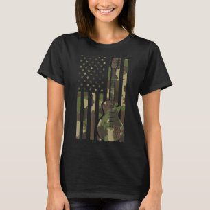 Camiseta Leitor De Violão Elétrico Da Bandeira Dos Eua Camo