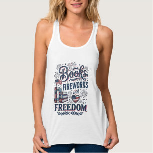 Camiseta Leitor Patriótico Livros Fogos de Artifíc