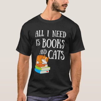 Camiseta Leitor Tudo Que Preciso É De Livros E Gatos Gato D